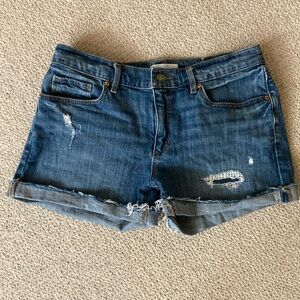 Loft distressed jean shorts with cuffed hem